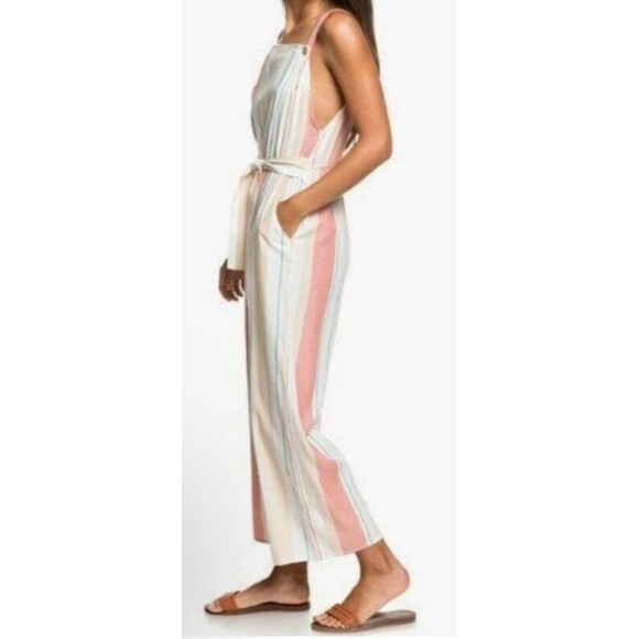 Roxy Women's From The Clouds Striped Multicolor Strappy Jumpsuit Size Small - Picture 3 of 5
